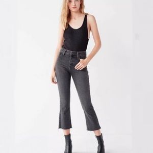 BDG Black Kick Flare High Rise Cropped Jeans